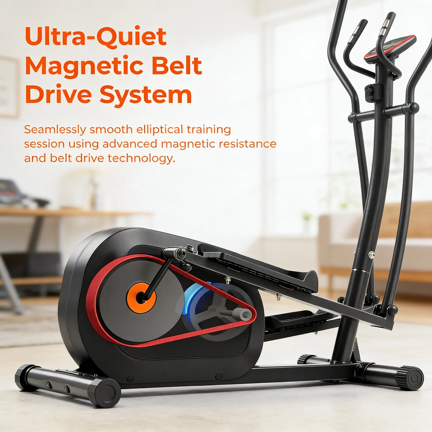 Smart Magnetic Elliptical with Heart Rate Monitor