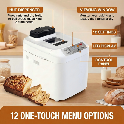 Fresh Bread in 15 Minutes! Automatic Bakery with 15 Programs & Smart Dispenser