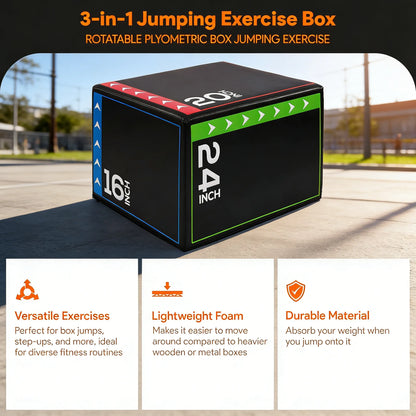 3-in-1 Foam Plyo Box with Non-Slip Surface