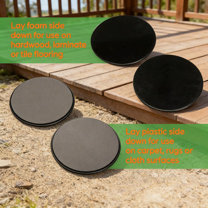 Dual-Sided Non-Slip Sliders for Home Gym