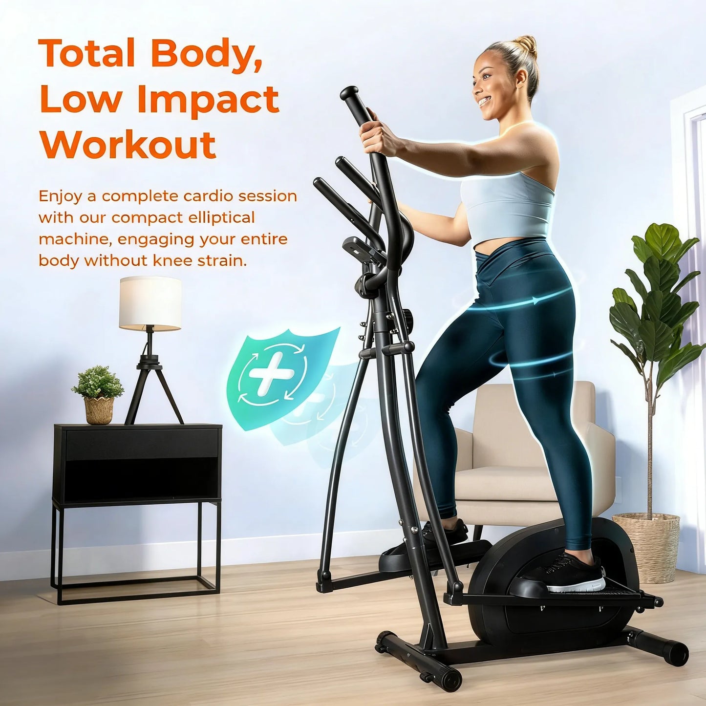 Smart Magnetic Elliptical with Heart Rate Monitor