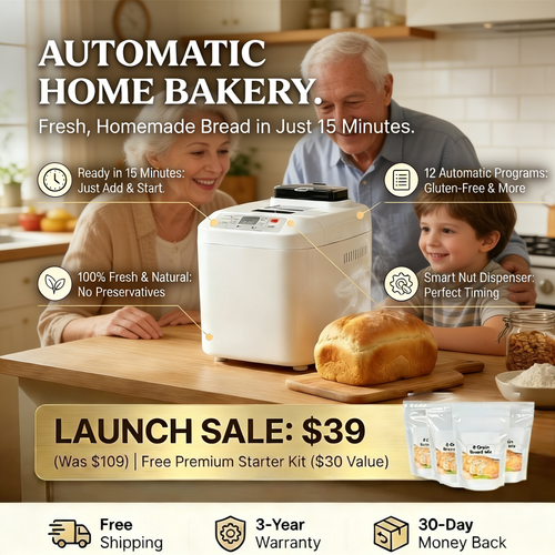 Fresh Bread in 15 Minutes! Automatic Bakery with 15 Programs & Smart Dispenser