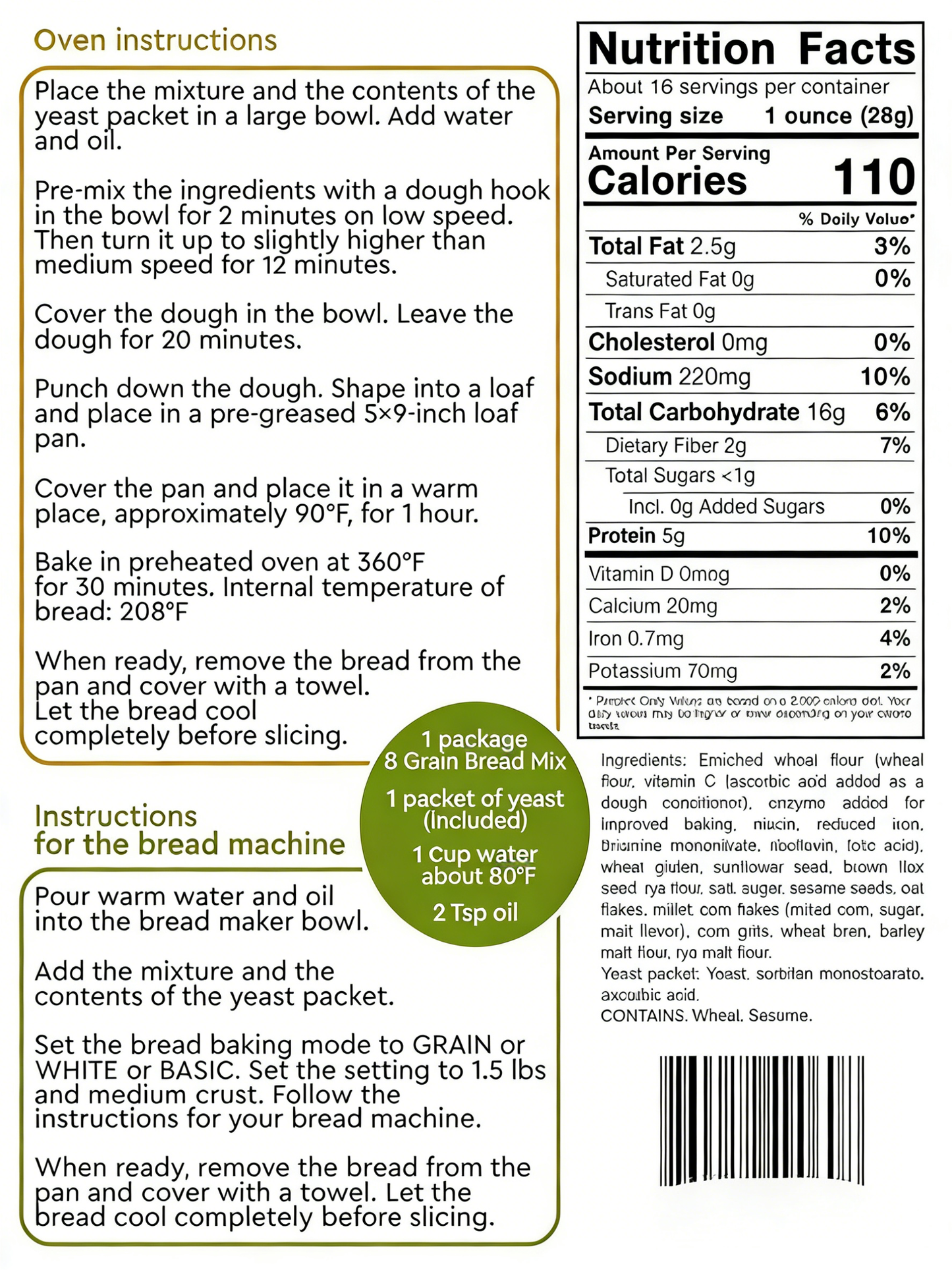 8 Grain Bread Mix - Easy Homemade Artisan Bread