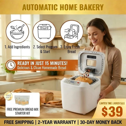 Fresh Bread in 15 Minutes! Automatic Bakery with 15 Programs & Smart Dispenser